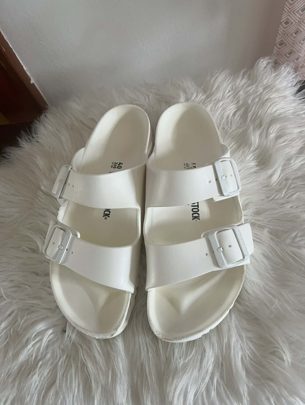 White Birkenstock Arizona EVA Sandals Usage Details: Refer to Photos